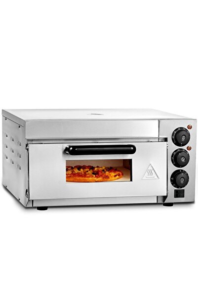 OMS Cuptor electric profesional pentru Pizza cu diametru 356 mm, Inox, 1500 W...