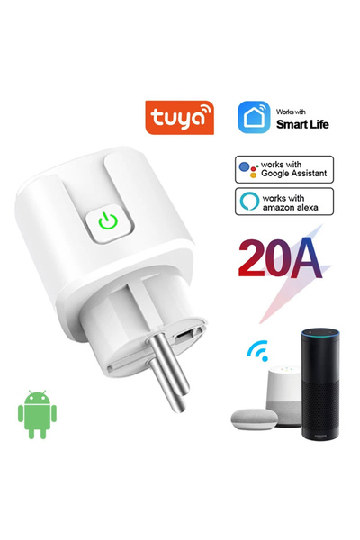 Rovo Priza inteligenta CZ04 WiFi, 20A, Monitorizare energie, Alexa, Google As...
