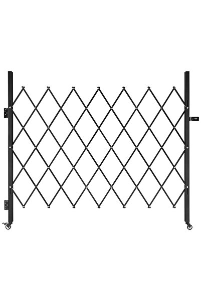 Vivatechnix Poarta simpla pliabila de securitate, Retractabila, Otel, Negru, ...