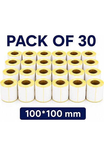 Generic Pack of 30 rolls, thermal barcode labels, 100mm x 100mm size, 40mm in...