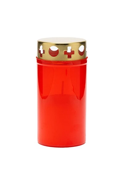 LCA Set 8 x Candela Plastic Rosu cu Capac Italia, 36 Ore