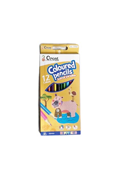 Zen Store 12 Colors Coloured Pencils Set for Kids | Animal Paradise Coloring ...