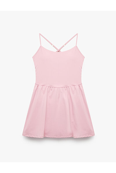 Koton Back Detailed Slim Fit Sleeveless Thin Strap Sports Dress