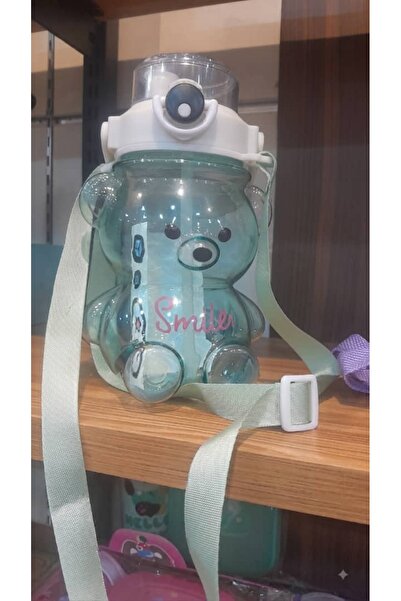 Generic Cute Bear Design Transparent Water Bottle 1000ml Purple Color Water C...