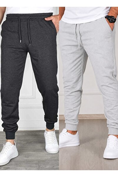 TORUK MAKTO Set of 2 Unisex Ribbed Leg Sweatpants Jogger Comfortable Fit Dail...