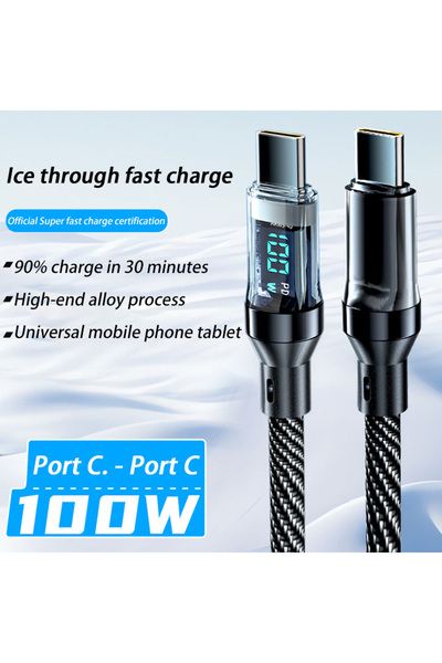 Choice3 1m 100W C-C cable2 1 Pcs 6A 120W Cable Super Fast Charge Cable USB to...