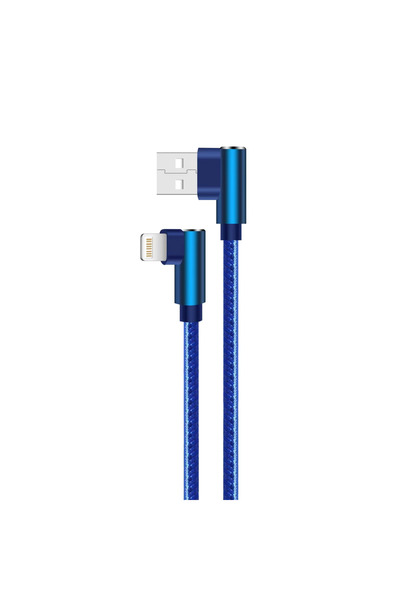 Choice 1m Blue 90 Degree Cable Charger Data Lightning Cable With MFi Certifie...