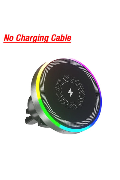 Choice Black No Cable Magnetic Car Wireless Charger Phone Holder RGB Light Ai...
