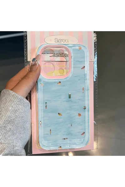 Choice25 iPhone 15 only Case Summer Swimming Crowd Gentle Versatile Blue Cool...