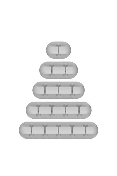 Choice6 1Set Grey Silicone USB Cable Clip Winder Organizer Round Charger Cord...