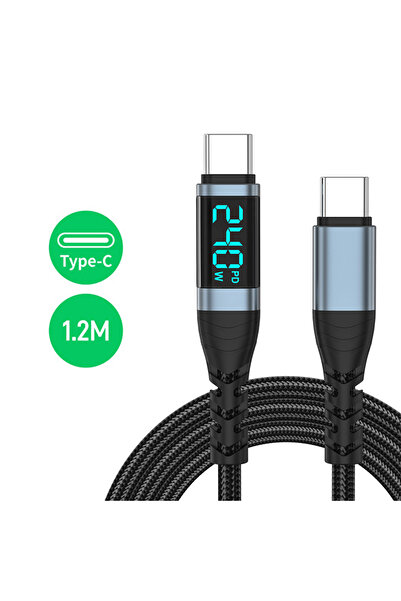 Choice1 1.2M 240W Type C to Type C Super Fast Charging Cable PD3.1 Digital Di...