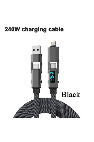Choice Black 4 In 1 240W Fast Charging Cable Multi Port USB Type C Data Cable...