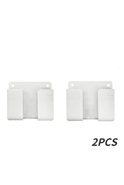 Choice5 White 2PCS Paste Wall Mounted Mobile Phone Holder Punch Free Storage ...