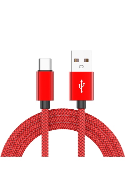 Choice6 1m RD Nylon Data Cable Fast Charger USB A to Type C Charging Cable Fo...