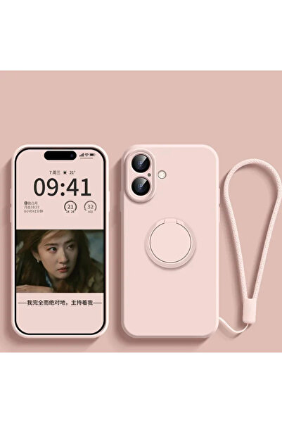 Choice iPhone 15 Pro Pink Liquid Silicone Ring Stand Magnetic Case for iPhone...