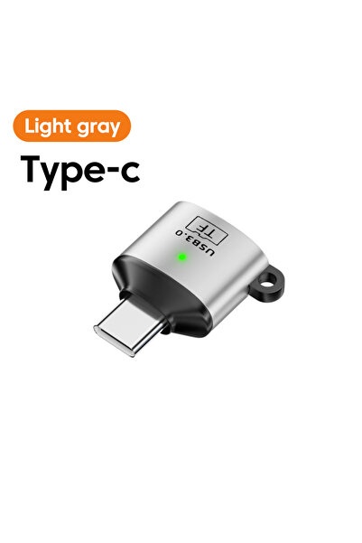 Choice3 Type-c Light Gray Type C/USB Card Reader USB3.0 to TF Memory Card Hig...
