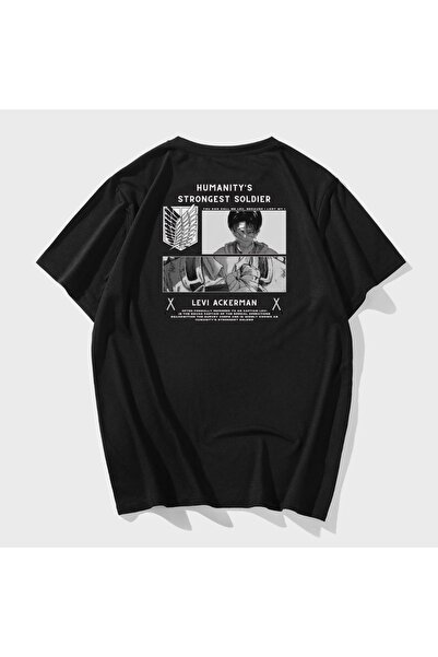 Vordevia Attack On Titan Levi Ackerman Baskılı Pamuklu Oversize T-shirt