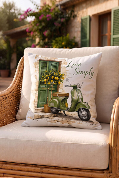 Cango Home Yellow Amalfi Mediterranean Lemon Pattern Digital Printed Throw Pi...