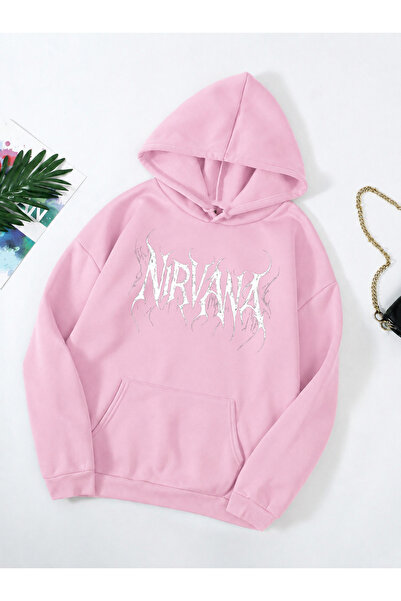 dont quıt Hanorac roz cu glugă NIRVANA