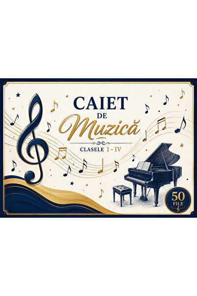Scholl CAIET DE MUZICA CLASA I-IV 50 FILE A4 COPERTI CARTONATE CU SPIRALA