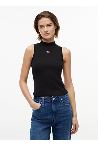 Tommy Jeans Siyah Kadın Nakışlı T-Shirt DW0DW23478BDS