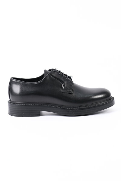 Tuna Genuine Leather Black Derby Model Men's Shoes - E4292