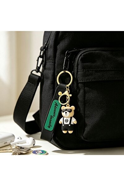 idei 3D Keychain with modern bear pendant, decorative Belt with inscriptions,...