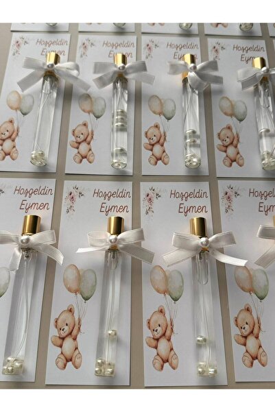 HSGİFTANDMORE 10 adet sprey kolonya şişesi kart süslemesi düğün nişan nikah d...