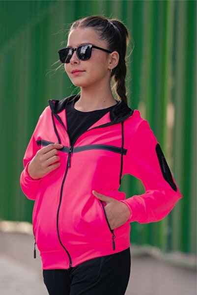 Pina Kids طقم بدلة رياضية من القماش المموج بطبعة مخططة وجيوب على الأكمام للفت...