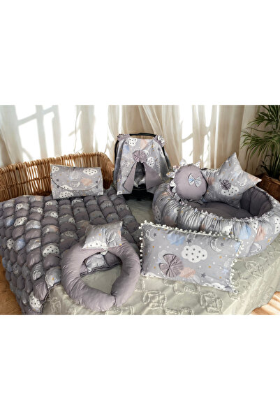 GÖKDAĞ BEDDING 9-Piece Luxury Baby Set – Baby Nest, Stroller Min Leather , Nu...
