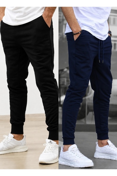 TORUK MAKTO Set de 2 pantaloni de trening unisex cu tiv cu nervuri Jogger, cu...