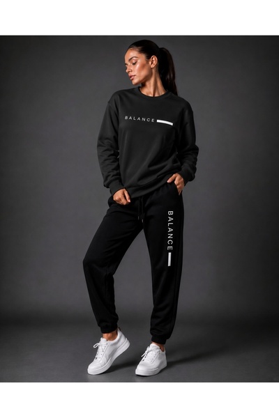 CLOTHES33 Zero Collar Sweat Suit 2-Piece Combination Winter Thin Balance Prin...