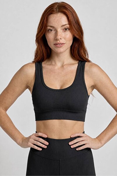Kadın Spor Crop Üst Kısa Fitilli Toparlayıcı
