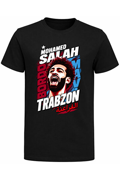 Efendioğlu Design Burgundy Blue Trabzon M.Salah Printed Cotton Children's T-S...
