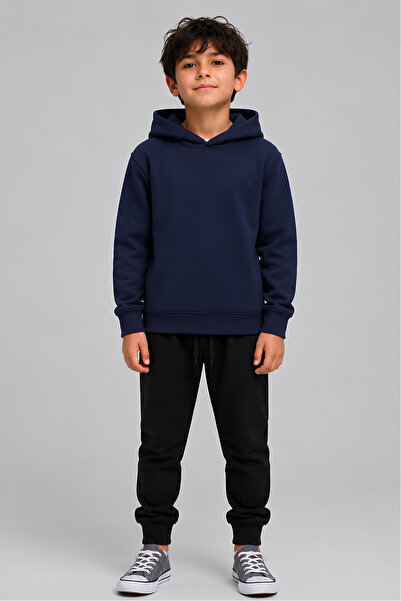 Windy Island Boy's Hooded 100% Cotton 3-Thread Sweatshirt