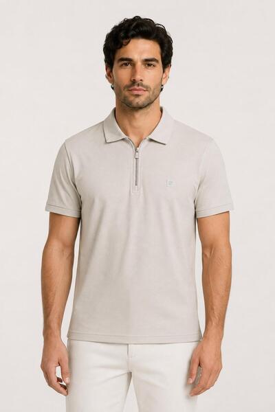 ALEXANDERGARDI Short Sleeve Zippered Polo T-Shirt