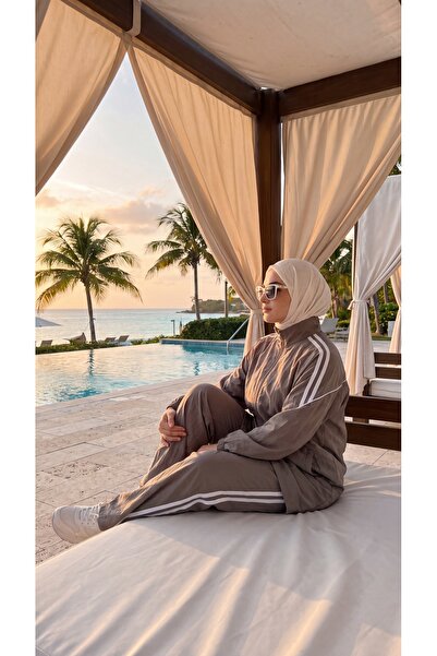MİMİ Luxury Wear Women's Stylish Sport Tracksuit Set Zipper & Bottom Top Set