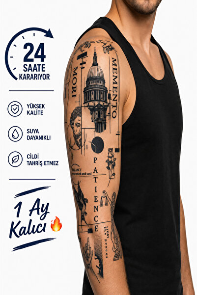 Genel Markalar Memento Mori 1 Aylık Kol & Bacak Kaplama Dövmesi