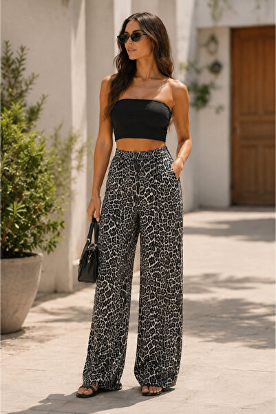 Kokosh moda Eleganță pe tot parcursul zilei – Pantaloni palazzo cu talie înal...