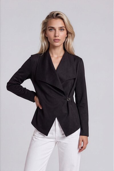 Vitrin Suede Jacket with Side Accessory Detail