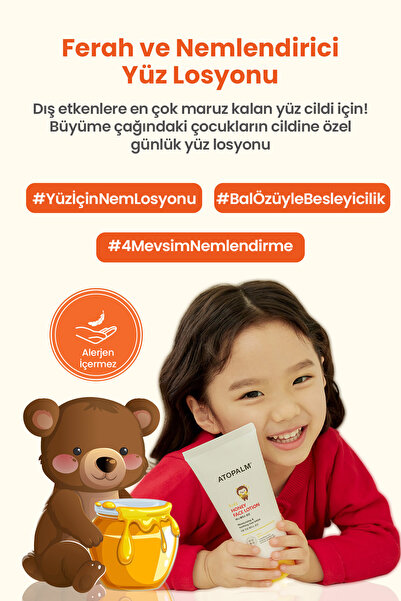 Atopalm Çocuklar İçin Yoğun Nemlendirici ve Besleyici Yüz Losyonu Honey Face Lotion Kids