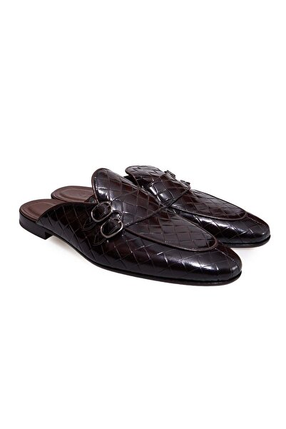 FRANCO CALVANI Brown Laceless Genuine Leather Men's Half Shoes