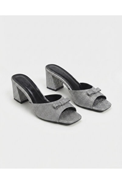 Enes Ayakkabıcılık Women's 5 cm thick heeled ribbon detailed daily chic summe...