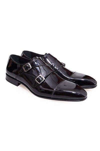 FRANCO CALVANI Black Color Laceless Genuine Leather Patent Leather Sole Men's...