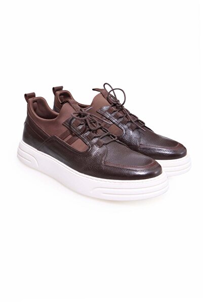 FRANCO CALVANI Brown Lace-Up Genuine Leather Men's Shoes