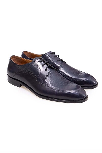 FRANCO CALVANI Dark Blue Color Lace-Up Genuine Leather Men's Shoes