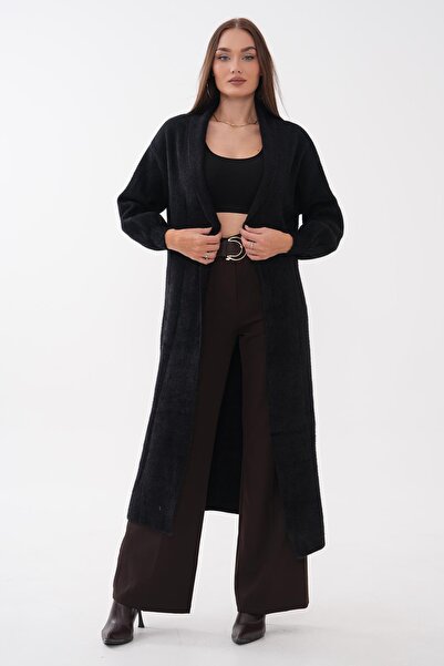 ŞİMAL Women's Bearded Knitwear Long Knitted Cardigan 265028