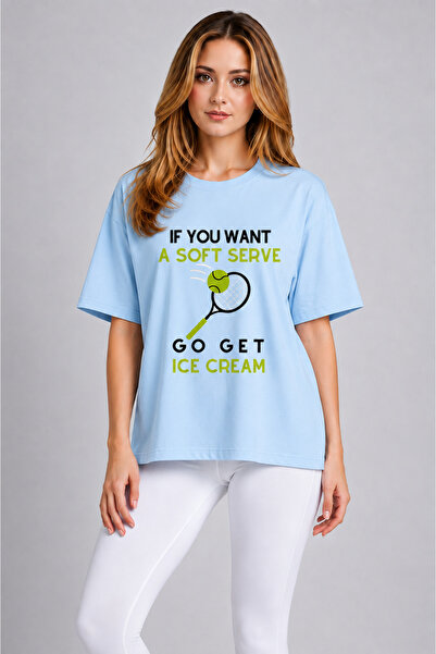 VODEXA Unisex Oversize Tennis Printed T-Shirt 100% Cotton Tennis Themed Comfo...