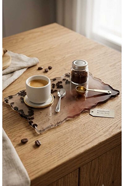 OEM Tavă decorativă din rășină epoxidică cu boabe de cafea |   Lucrat manual
