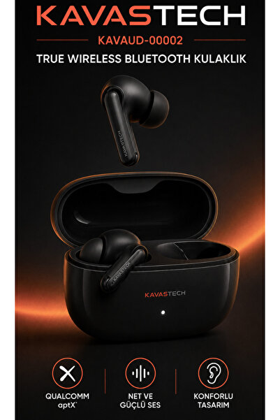 KAVAUD-00002 Qualcomm aptX Destekli True Wireless Bluetooth Kulak İçi Kulaklık Siyah